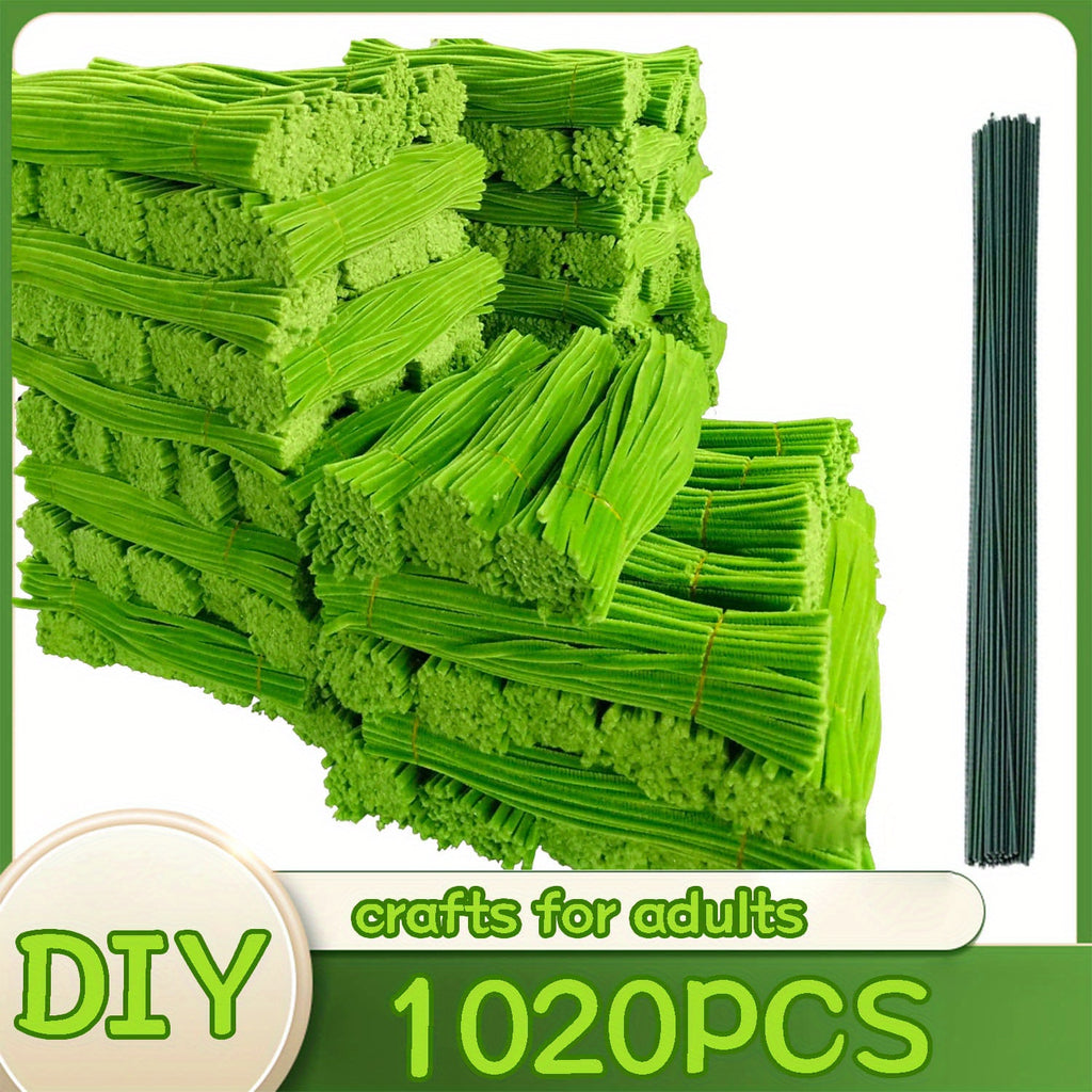 1020pcs Pipe Cleaners Craft Kit in 20 Colors – Upgraded Thick Fuzzy Chenille Stems with Flower Rods for DIY Arts & Crafts, Kids Projects, School Supplies & Creative Activities