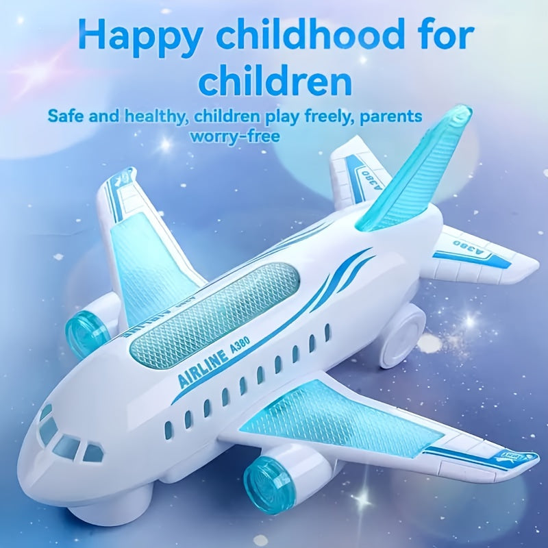 Interactive LED Light & Sound Electric Airplane Toy for Kids Ages 3+ – Battery-Powered Aircraft with Lights & Realistic Sounds, Christmas & Holiday Gift