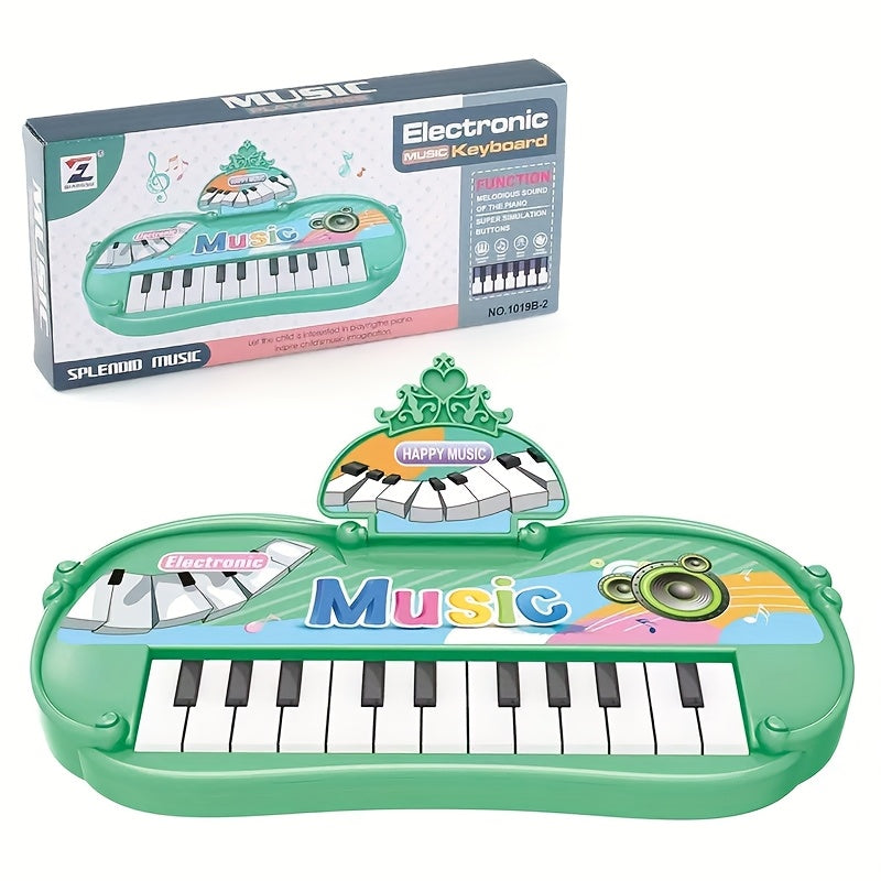 Kids Electronic Piano Toy 13 Keys – Musical Instrument for Toddlers Ages 2-6, STEM Brain Development Auditory Learning Toy, Birthday Gift for Boys Girls, Green