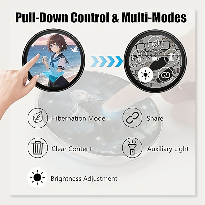 Electronic LED Display Badge with Bluetooth 6.0 & Dynamic Touch – 600mAh Anime Digital Brooch for Cosplay, Concerts & Events