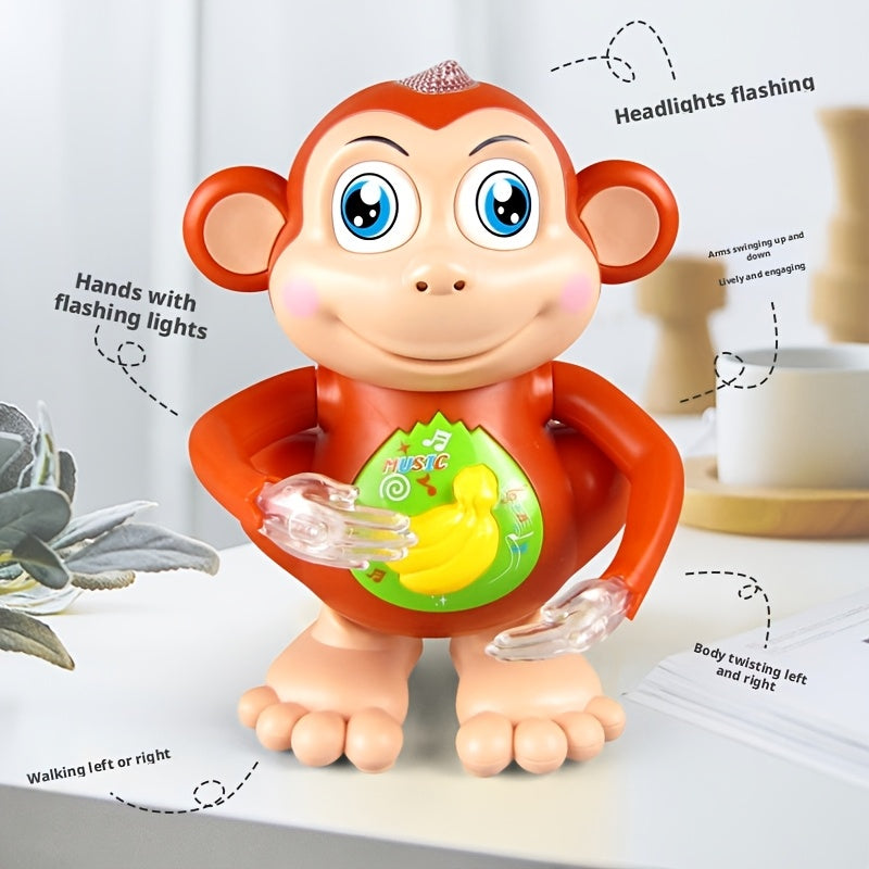 Dancing Monkey Toy for Toddlers – Musical Singing Monkey Stuffed Animal with Lights & Sound, Interactive Baby Toy Gift for Kids Boys Girls Ages 2+