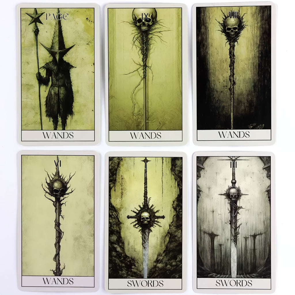 Mystical Horror Tarot Cards Deck 78-Card Gothic Set – Divination Power Exploration & Heart Insight – Beginner & Expert Tarot Gift – Halloween, Christmas & White Elephant Gift