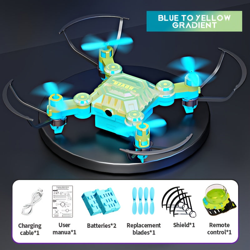 Mini Quadcopter Drone for Kids Beginners 2 Rechargeable Batteries Hovering Watch Storage Remote Control Indoor Outdoor Aircraft Christmas Halloween Gift Boys Girls