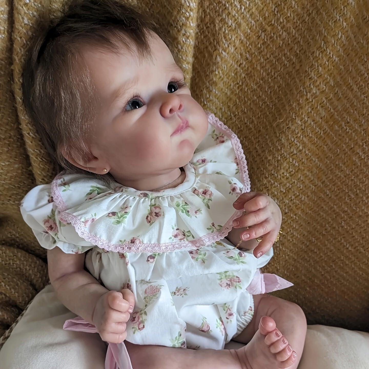Sleeping Reborn Baby Doll 18 Inch Hand-Rooted Hair Hand-Painted Veins – Lifelike Newborn with Outfit Pacifier Bottle Diaper Birth Certificate Kids Birthday Christmas Gift