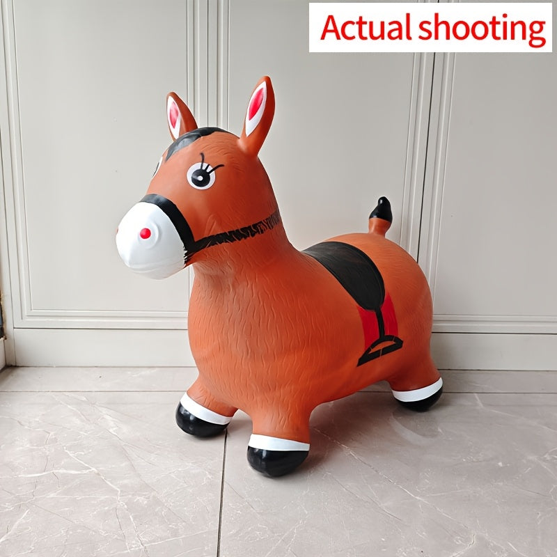 Inflatable Bouncing Horse for Kids – PVC Ride-On Jumping Animal Hopper with Air Pump, Balance & Exercise Toy, Birthday Gift for Toddlers Boys & Girls Ages 2+