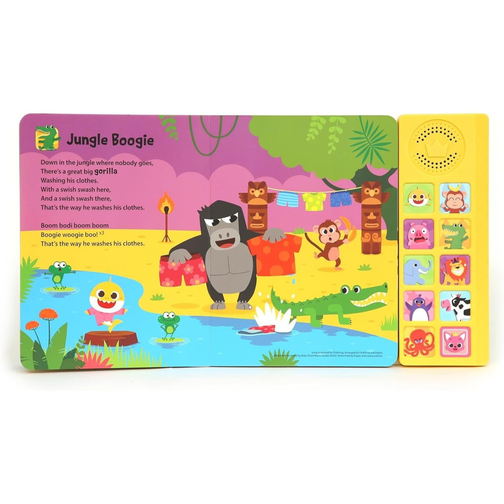 Pinkfong Baby Shark Animal Songs 10-Button Sound Book for Toddlers - Interactive Nursery Rhymes Learning Book, 9 Songs with Music, Educational Toy Gift for Kids Ages 1-3