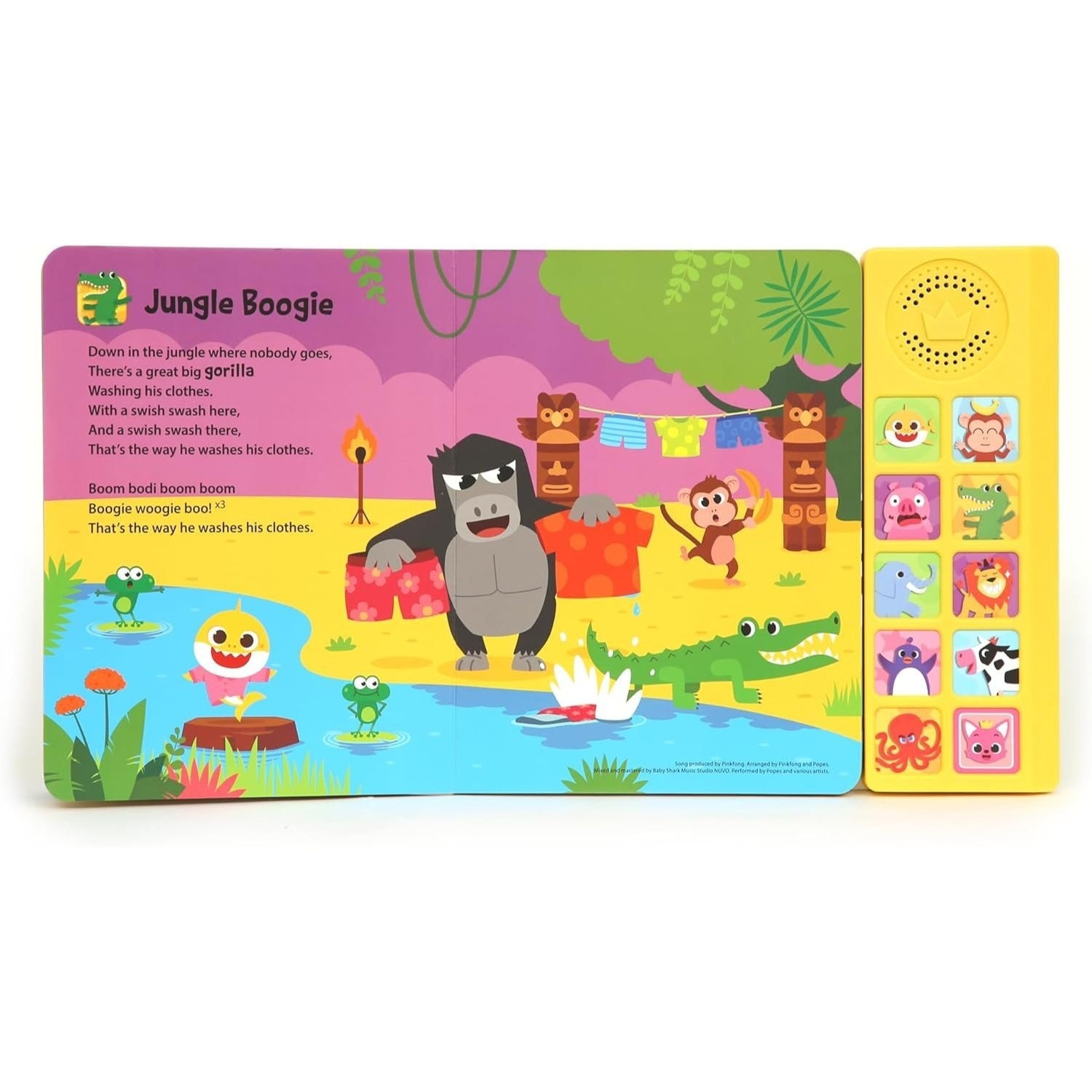 Pinkfong Baby Shark Animal Songs 10-Button Sound Book for Toddlers - Interactive Nursery Rhymes Learning Book, 9 Songs with Music, Educational Toy Gift for Kids Ages 1-3