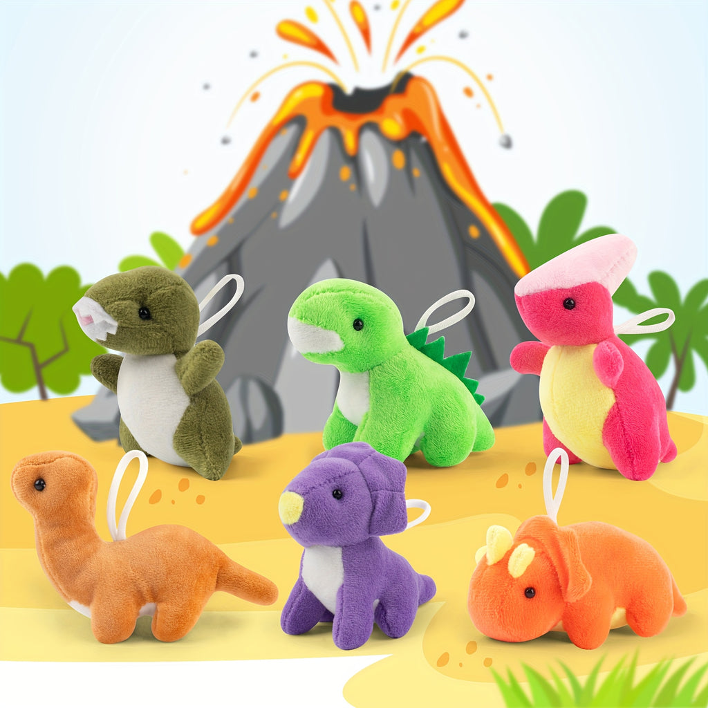 Mini Dinosaur Plush Toys 12 Pack – Soft Stuffed Dino Figures Bulk Party Favors for Kids, Goodie Bag Stuffers, Keychains, Carnival Prizes Boys Girls