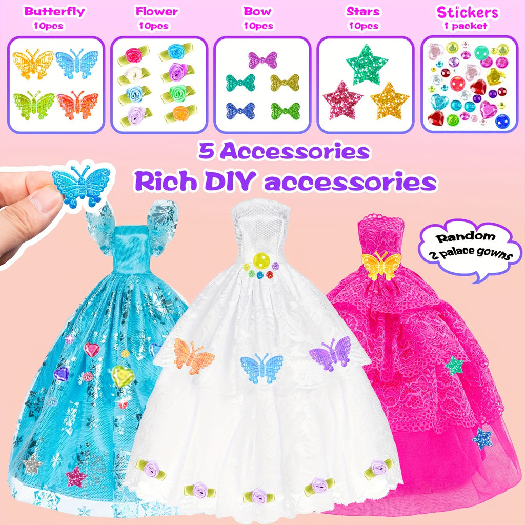 Fashion Doll Wardrobe Set 140pcs for 11.5 Inch Dolls – Includes Doll, Closet, Wedding Dresses, Shoes & Accessories, Gift for Girls Ages 6-12