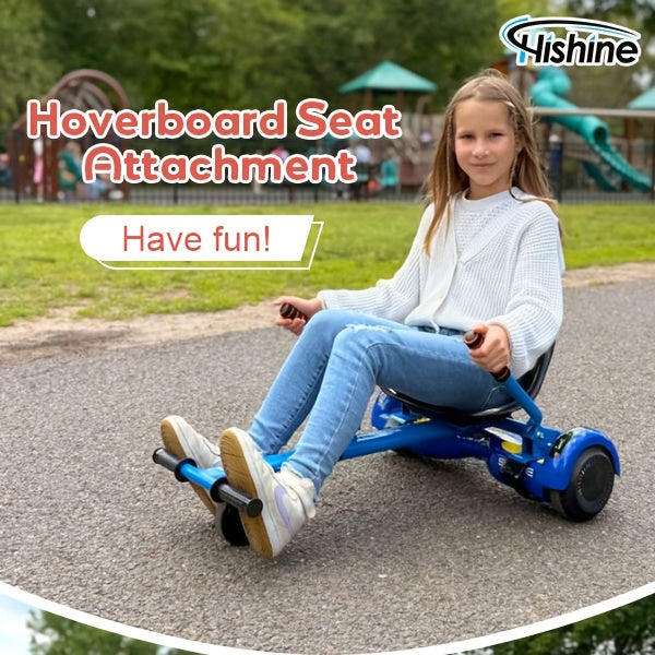 Hoverboard Go Kart Attachment for 6.5"-10" Hoverboards – Kids Hover Cart Seat Conversion Kit with Off-Road Tires, Shock Absorber & 360° Steering – Birthday Christmas Gift (Hoverboard Not Included)