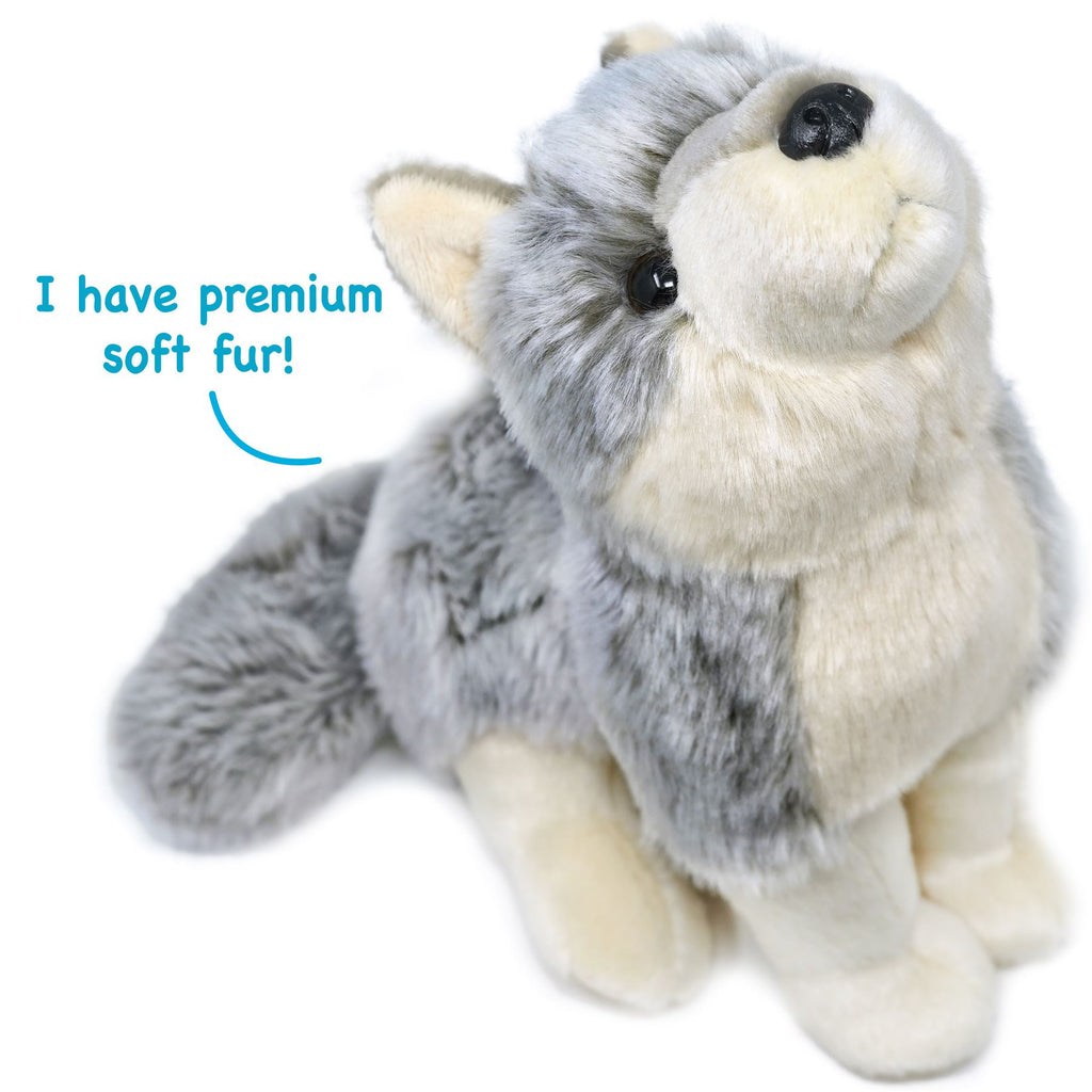 Wolf Stuffed Animal Plush 11 Inch - Wolcott The Wolf Super Soft Premium Plush Toy by Viahart, CPSIA Safe with Story Card, Perfect Birthday Christmas Gift for Kids Boys Girls Ages 3+