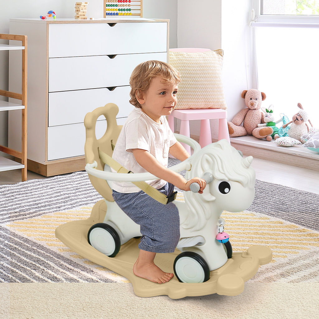3 in 1 Rocking Horse for Toddlers 12M+ – Detachable Balance Bike, Ride-On Toy & Push Handle, Balance Board, Safe Indoor Outdoor Baby Gift for Boys & Girls Ages 1+
