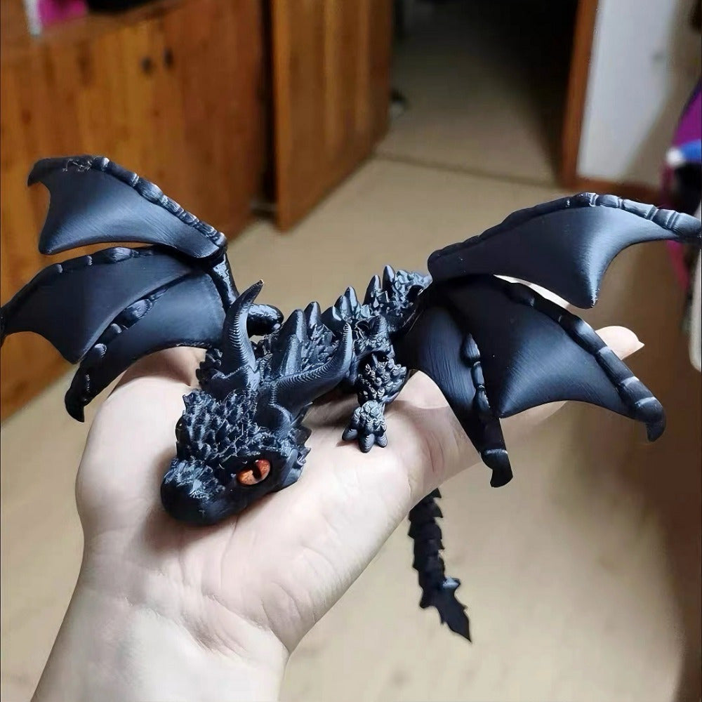 3D Magic Dragon Sculpture Color-Shifting Mystery Eyes Holiday Decor Christmas Halloween CNY Living Room Kitchen Gift