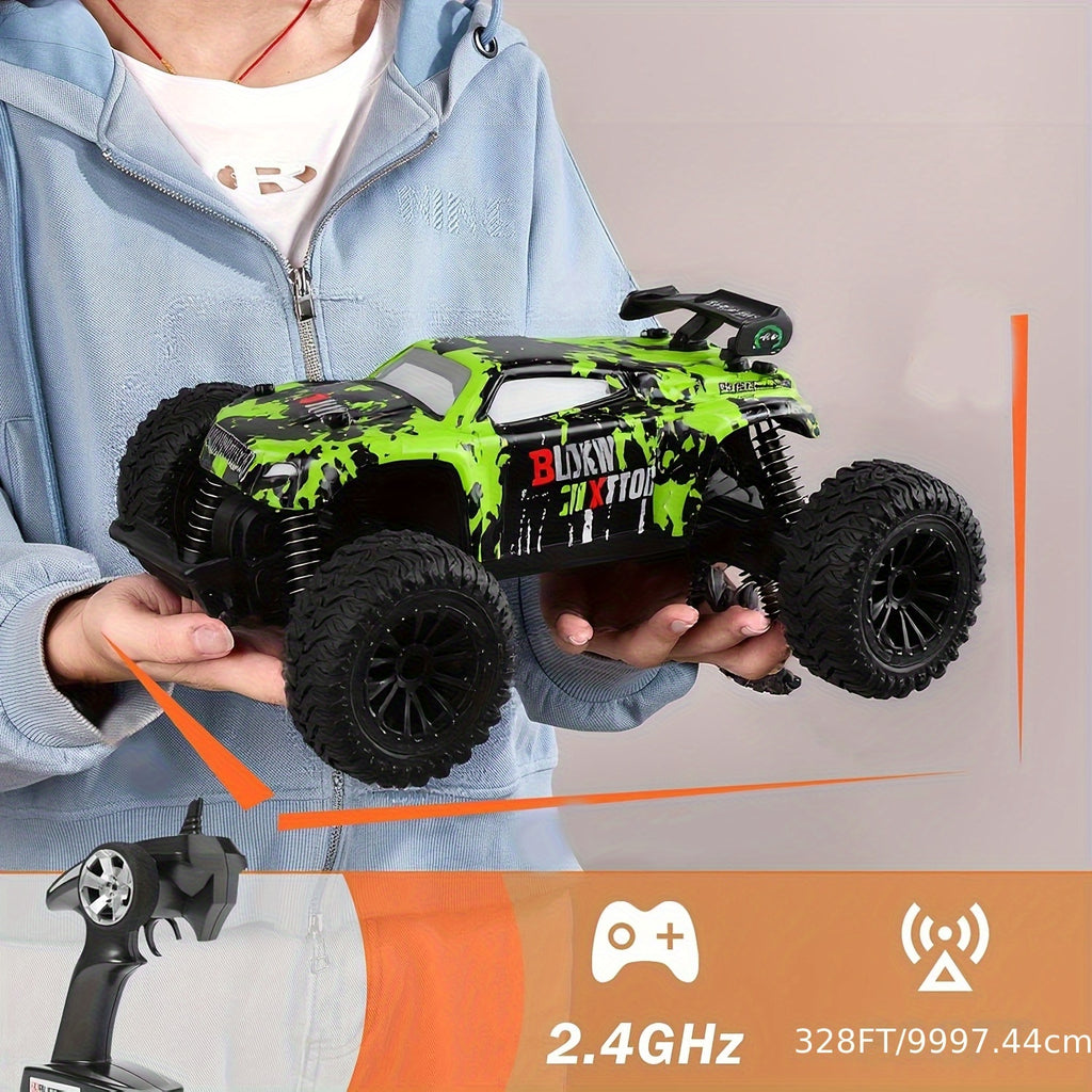 RC Off-Road Toy Car 2.4GHz Dual Drive Anti-Slip Tires All-Terrain ABS Remote Control Car Kids Boys Ages 3+ Birthday Easter Christmas Holiday Gift