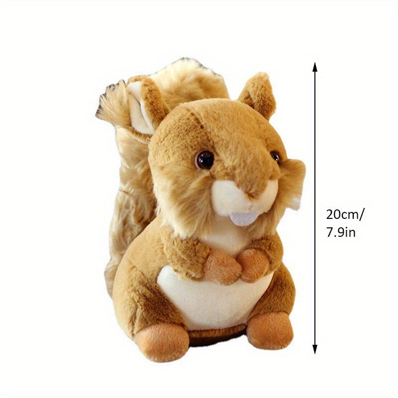 Realistic Squirrel Plush Toy 20cm – Cute Cartoon Squirrel Stuffed Animal Doll, Emotional Companion & Room Decor, Birthday Holiday Gift for Animal Lovers Boys Girls, Easter Valentine’s Day Present