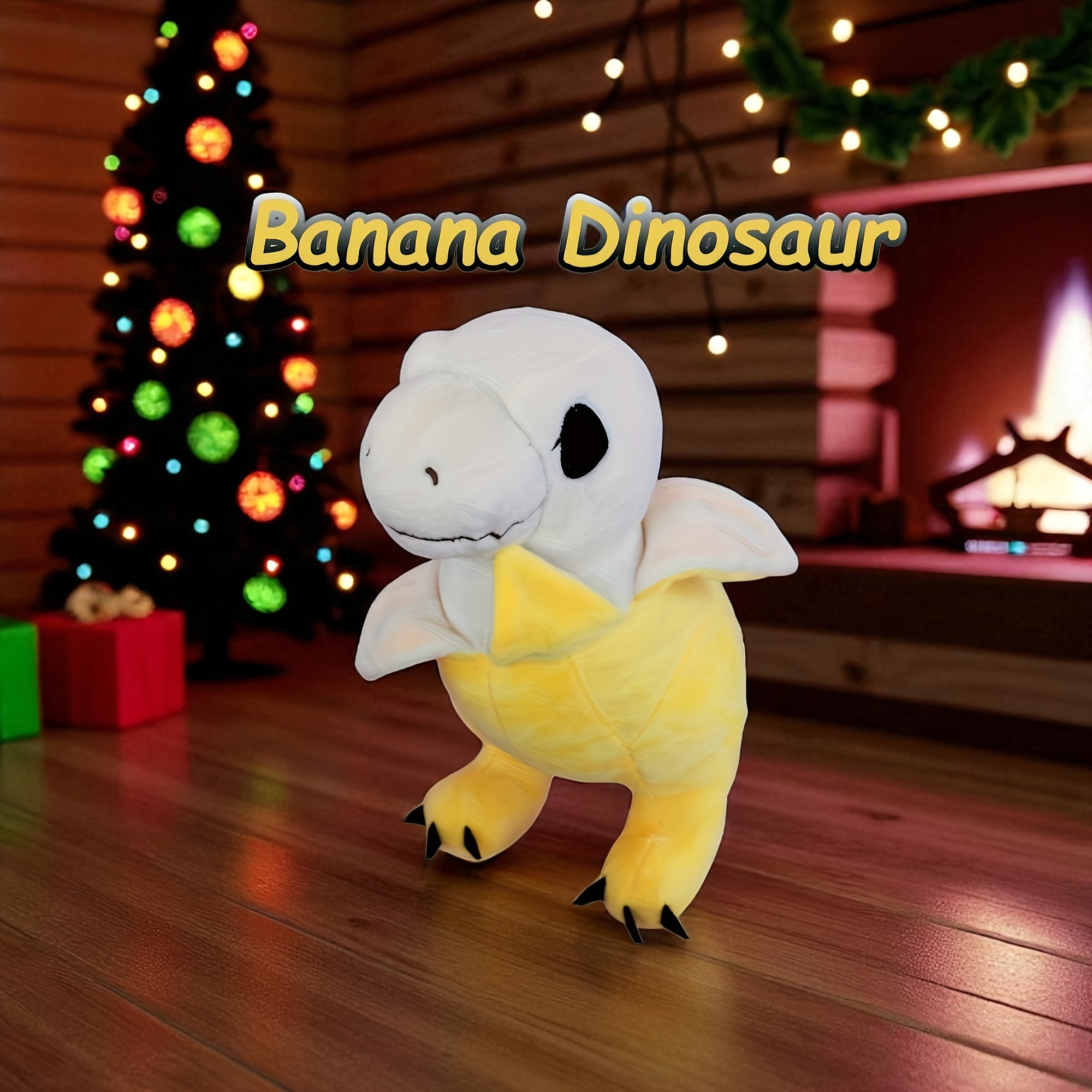 Banana Dinosaur Plush Toy 9.5 Inch – Kawaii Cartoon T-Rex in Banana Peel, Cute Fruit Soft Plushie Pillow Doll, Room Decor, Halloween Birthday Gift for Kids Friends, Dinosaur Lovers