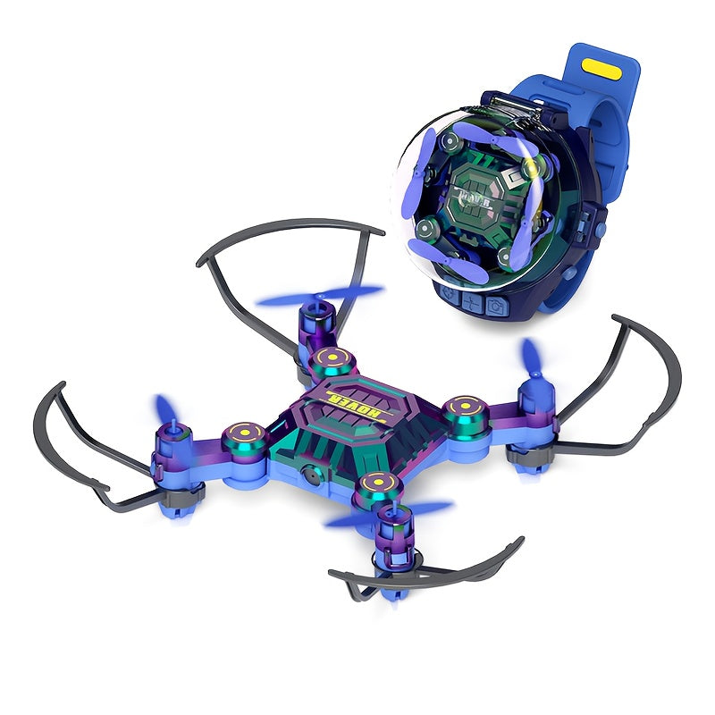 Mini Quadcopter Drone for Kids Beginners 2 Rechargeable Batteries Hovering Watch Storage Remote Control Indoor Outdoor Aircraft Christmas Halloween Gift Boys Girls