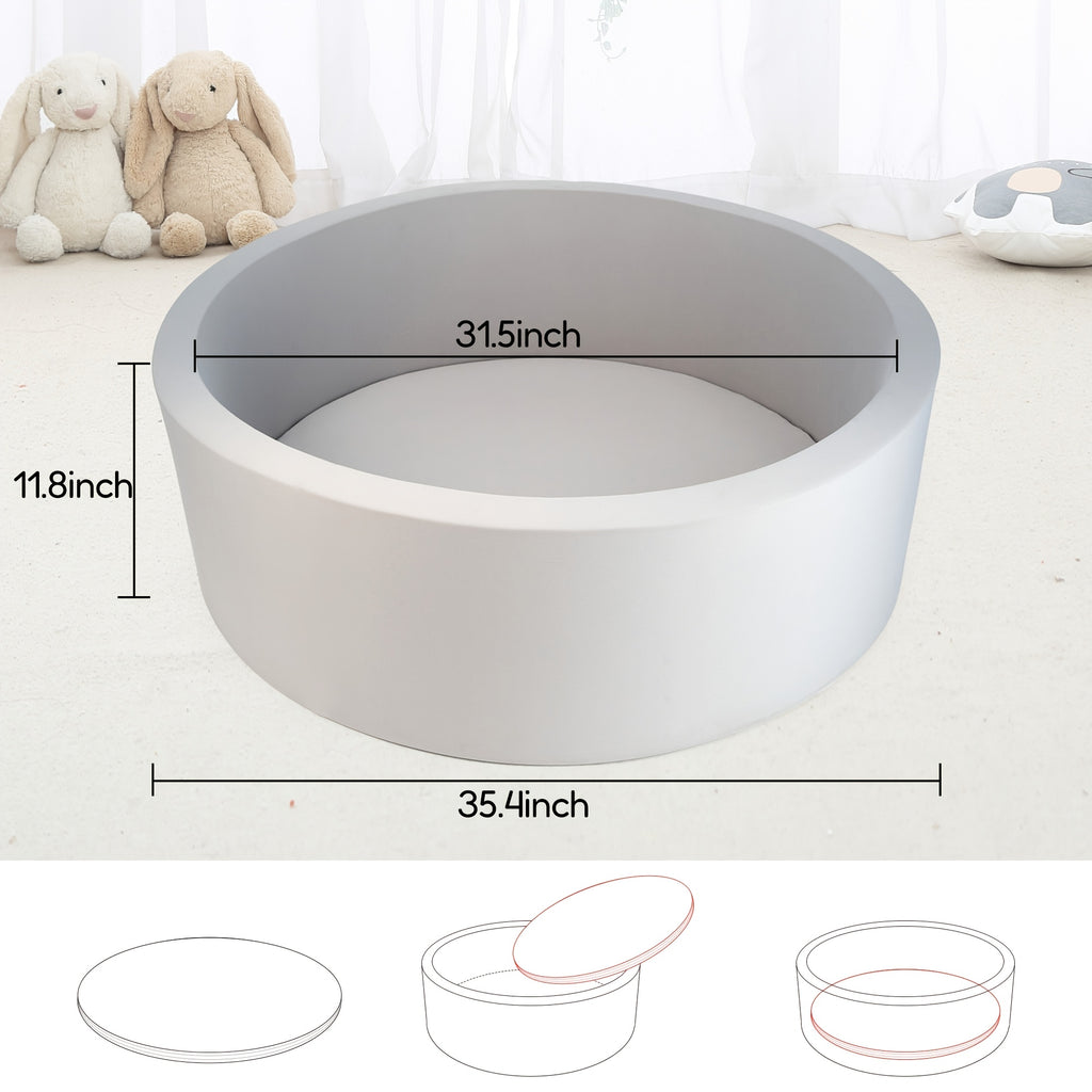 Ball Pit for Kids Indoor, Portable Foldable Foam Ball Pool Play Yard for Babies Toddlers, Ocean Ball Pit for Playroom Bedroom Nursery, Birthday Christmas Baby Shower Gift Boys Girls Ages 0-4 (Balls Not Included)