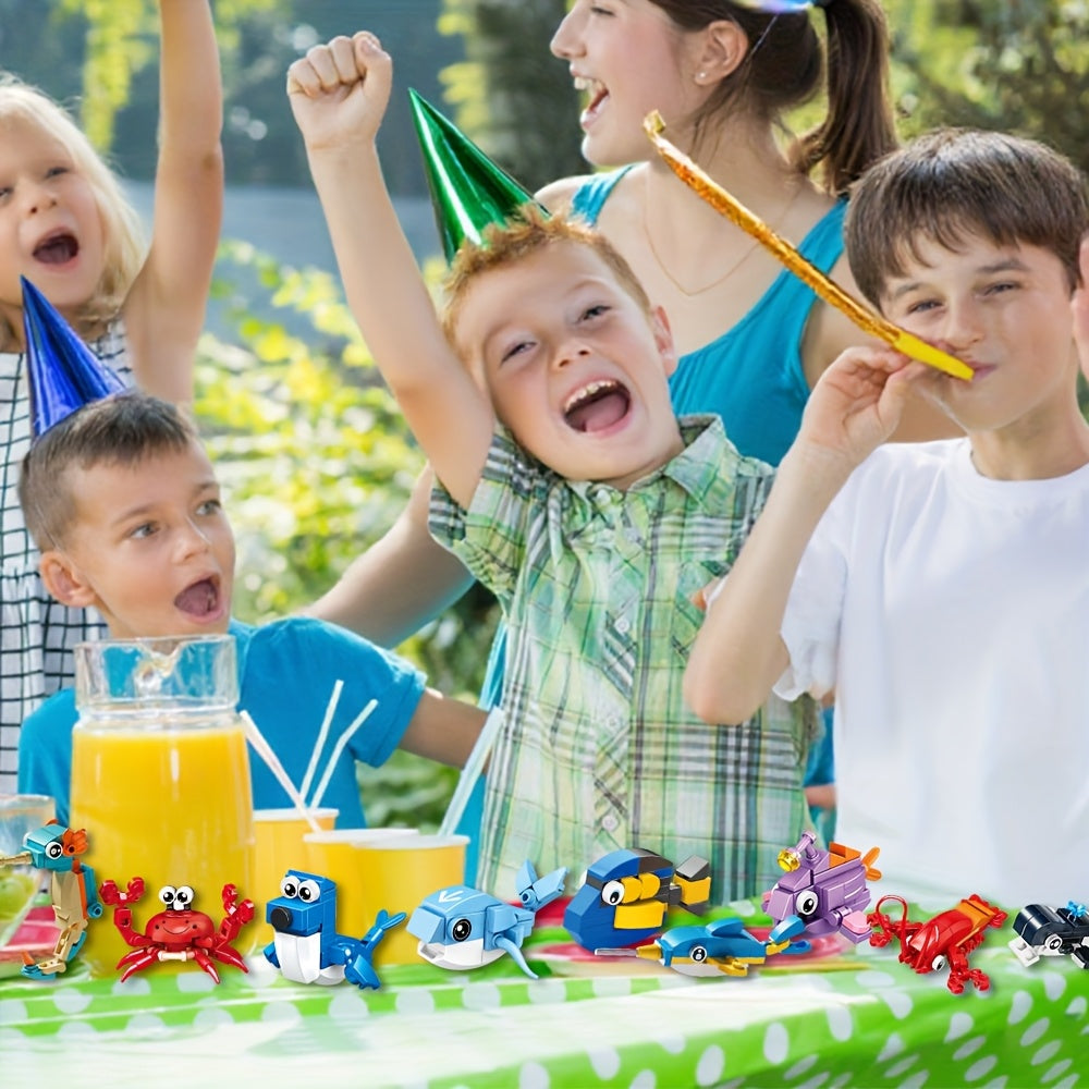 Ocean Building Blocks Mini Party Favors 30-Pack for Kids – Marine-Themed Brick Set for Boys & Girls, Birthday Goodie Bags, Classroom Prizes, Stocking Stuffers