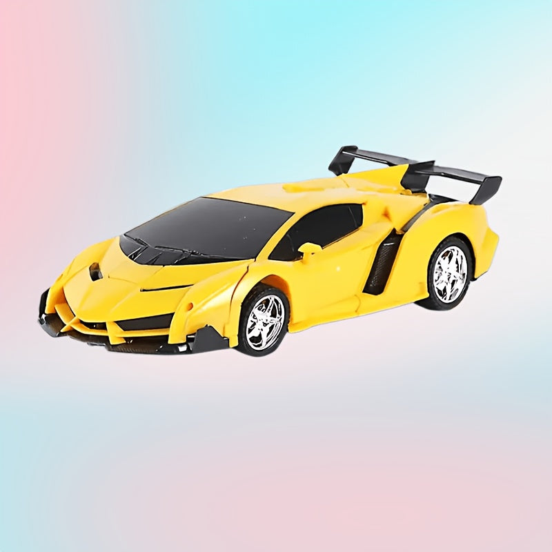 Transform RC Car Robot Toy 1:18 Scale One-Button Transformation LED Headlights 360-Degree Drift – Kids Gift for Christmas Birthday Easter Boys Girls