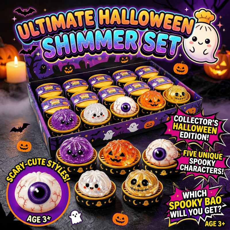 Halloween Squishy Slow Rise Toy Set 10pcs – Spooky Themed Buns & Steamer Bases Sensory Squeeze Toys – Bulk Halloween Party Favors for Goodie Bags, Classroom & Office