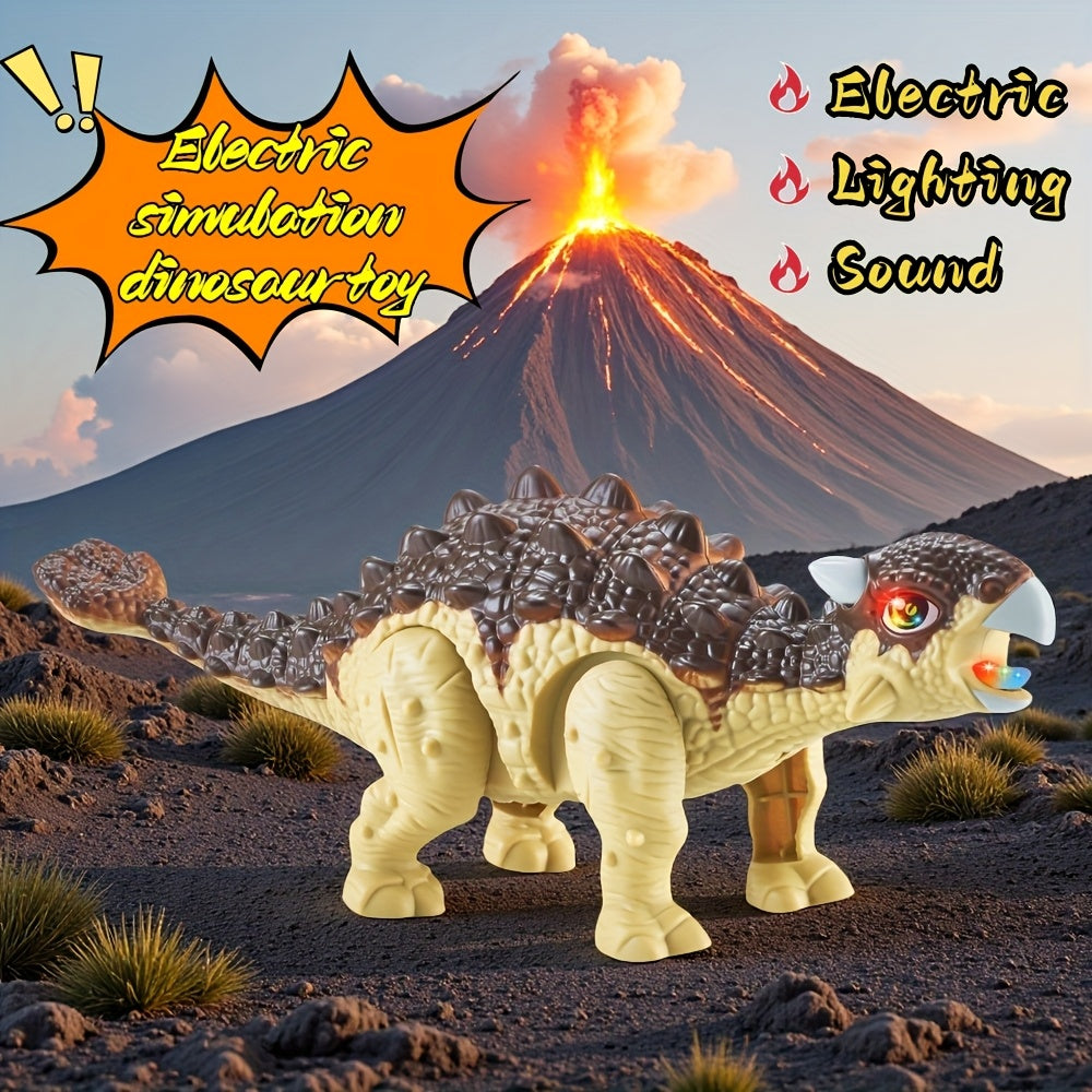 Walking Ankylosaurus Dinosaur Toy with Sound & Light – Interactive Jurassic Dinosaur Figure for Kids – Random Color Electric Dino Toy – Birthday & Children's Day Gift for Boys & Girls