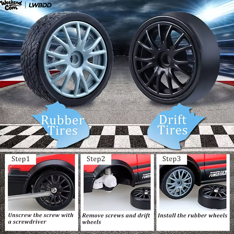 RC Drift Car 1:24 Scale 4WD High-Speed Remote Control Drifting Race Car Toy, Birthday Christmas Gift for Boys Girls Adults Kids