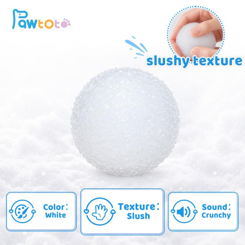 Mochi Squishy Ball by Pawtoto, Handmade Crystal Dumpling Sensory Fidget with Ice Crack, Slush or Fluffy Textures for Teen and Adult Gifts