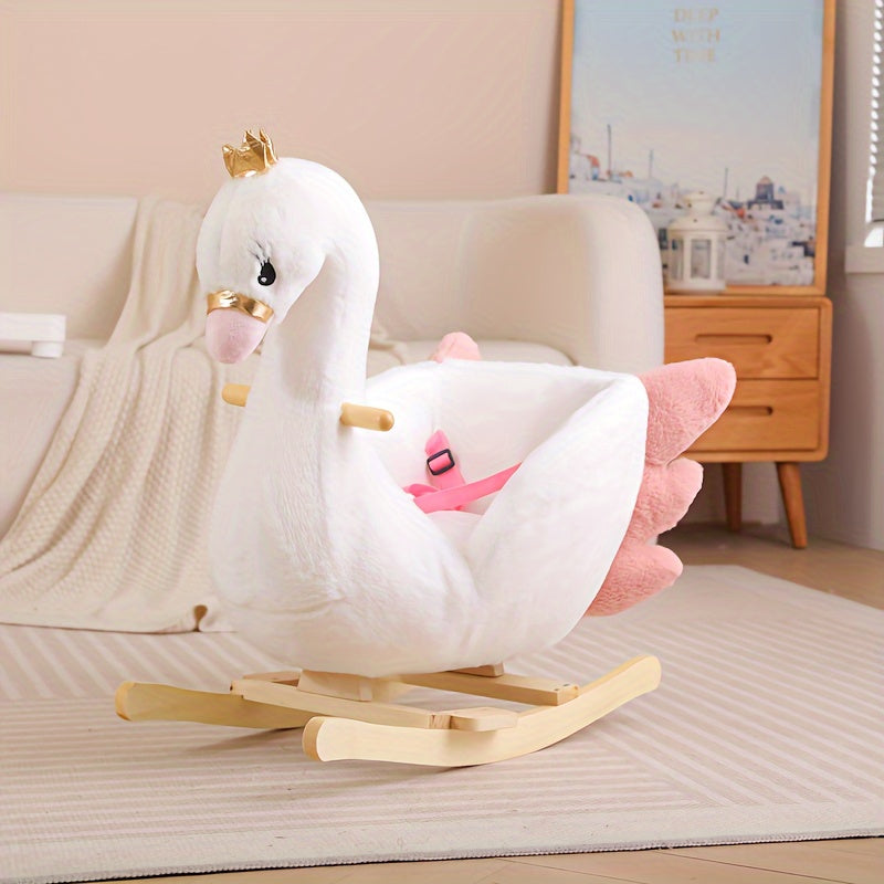Baby Rocking Horse Toy for Ages 6 Months and Up - Classic White Ride-On Rocker for Indoor Outdoor Use, Early Development Toy, Perfect Birthday Christmas Gift for Babies Toddlers Boys Girls