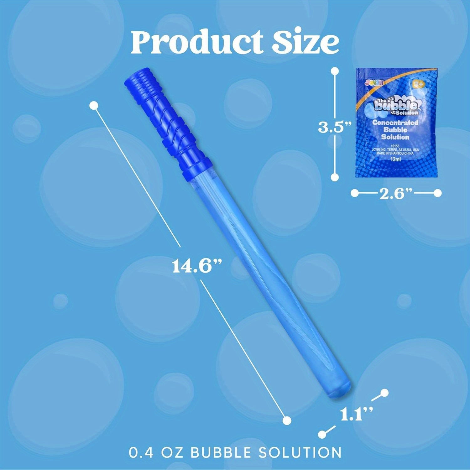 Halloween Bubble Wands for Kids 12 Pack – 14.6 Inch Large Bulk with Bubble Solution Refill, Trick or Treat Party Favors, Outdoor Halloween Gift Boys Girls