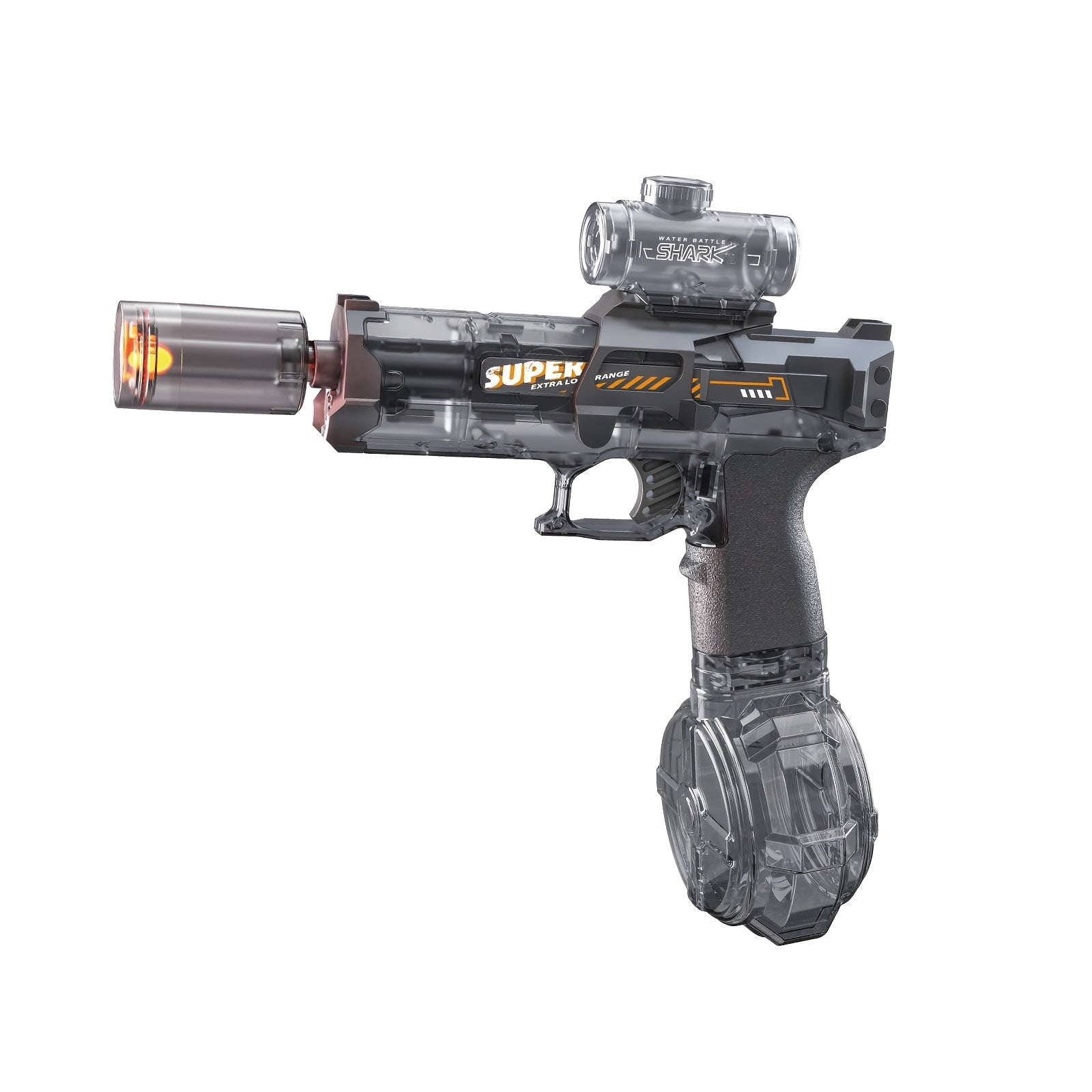 Electric Water Gun Handheld 32 Feet Range, Fire Pulse Flame Bubble Effect with LED Light & 2 Rechargeable Batteries, High Capacity Squirt Gun for Kids & Adults Pool Beach Backyard Outdoor Toy