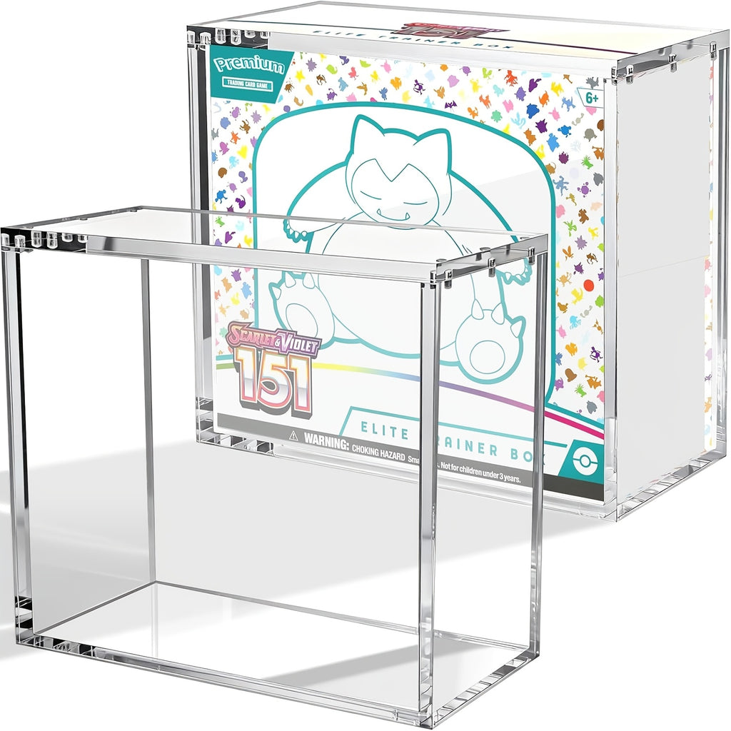 ETB Acrylic Display Case 99% UV Block Magnetic Lid Stackable Clear Pokemon Elite Trainer Box Protector for Collectors UV Resistant (ETB Not Included)