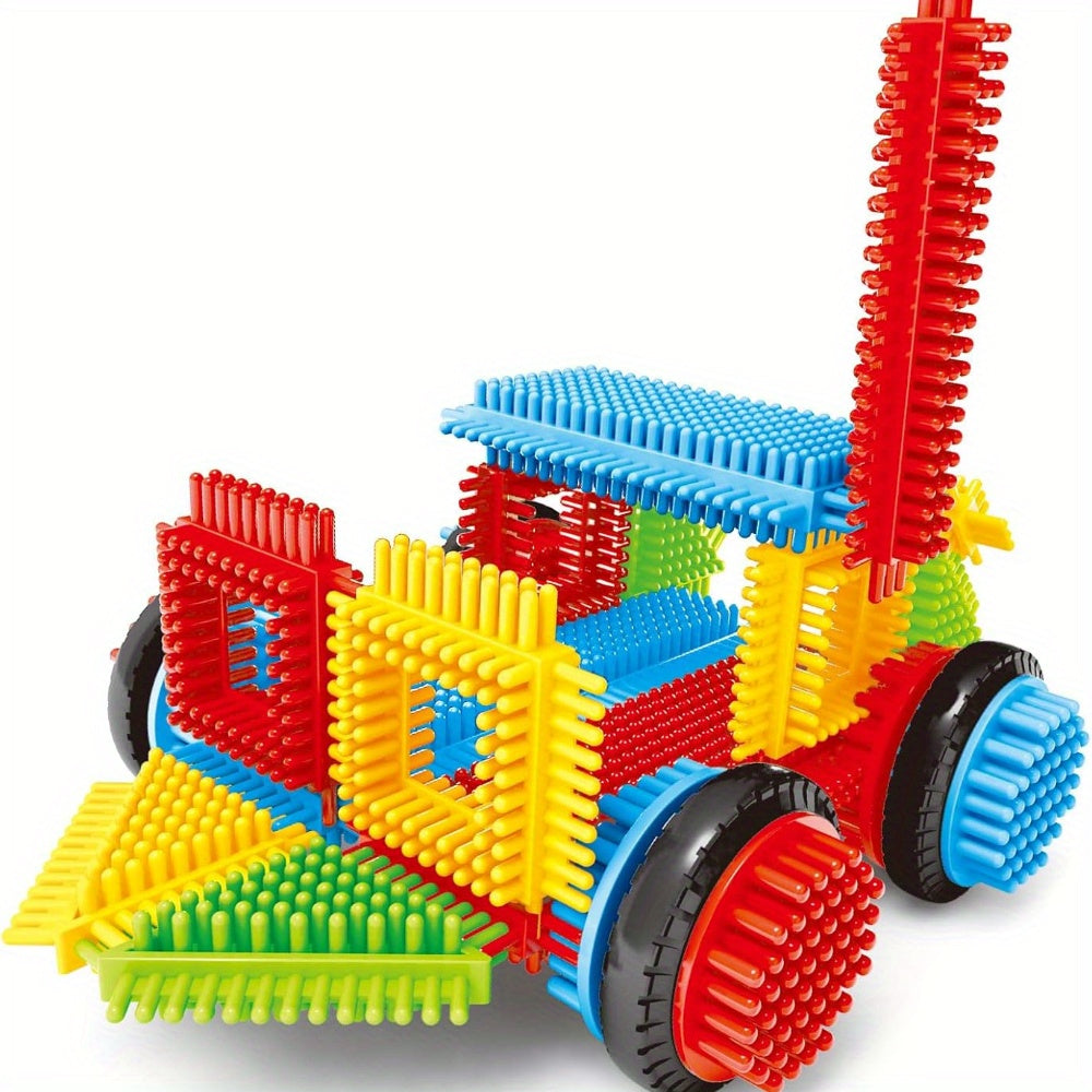 Bristle Blocks 150pcs Hedgehog Building Set for Toddlers Preschool Kids Ages 3 Plus - Soft Interlocking Tiles STEM Educational Toy - Birthday Christmas Gift