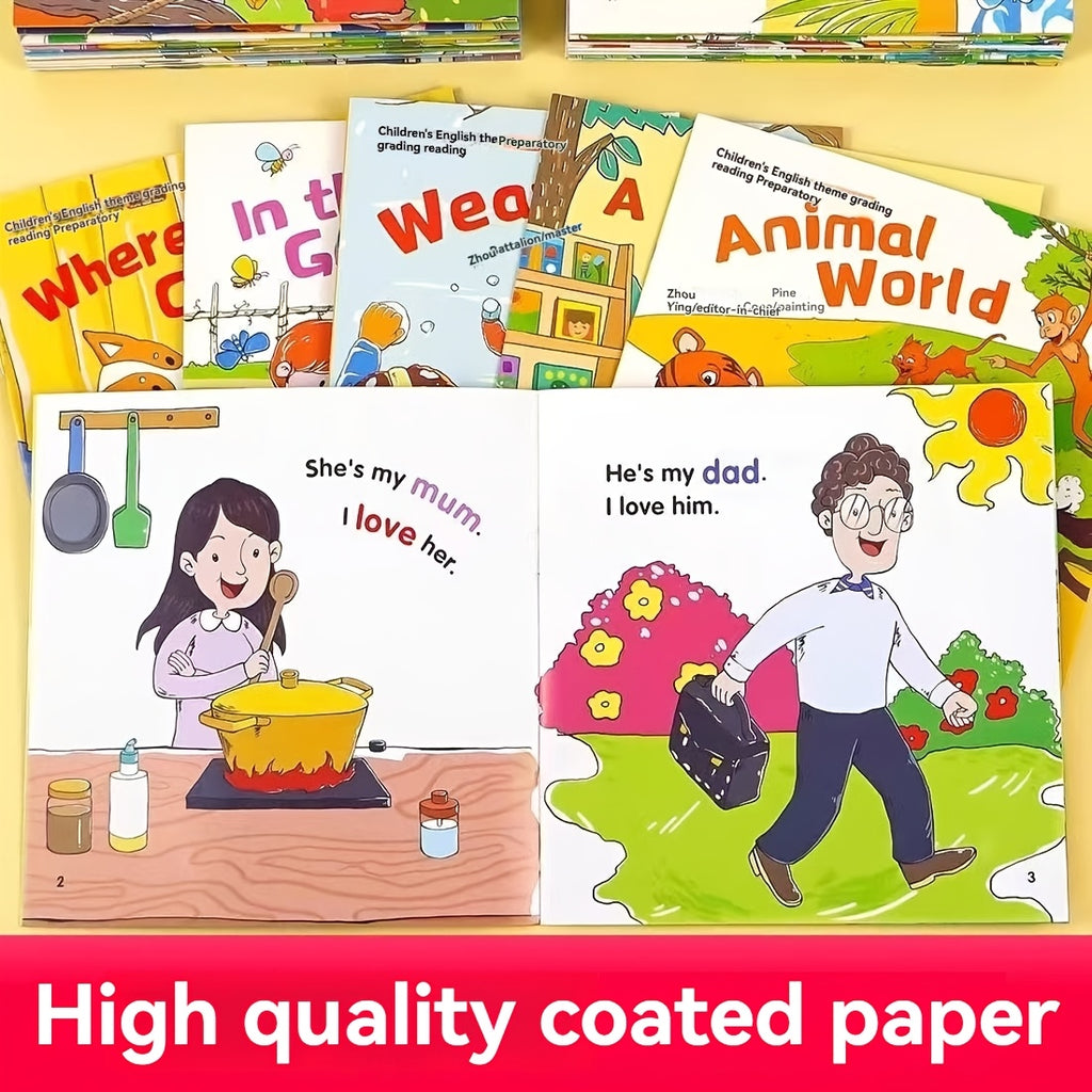 English Story Picture Books for Kids – Set of 10 Random Non-Repeating Children's Reading Books, Large Print on High-Quality Paper, Early Literacy & Bedtime Story Gift