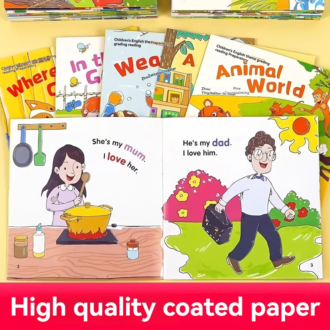 English Story Picture Books for Kids – Set of 10 Random Non-Repeating Children's Reading Books, Large Print on High-Quality Paper, Early Literacy & Bedtime Story Gift