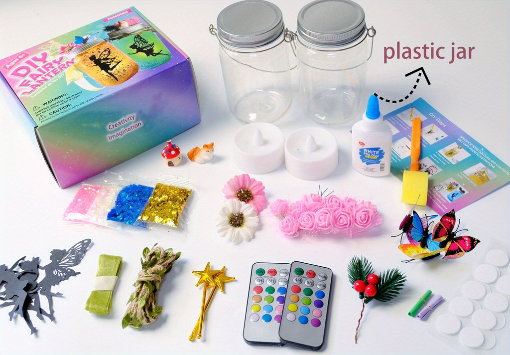 DIY Fairy Lantern Craft Kit with Color-Changing Remote Control Mason Jar Night Light – Arts & Crafts for Girls Ages 6+, Birthday Halloween Christmas Gift & Party Activity