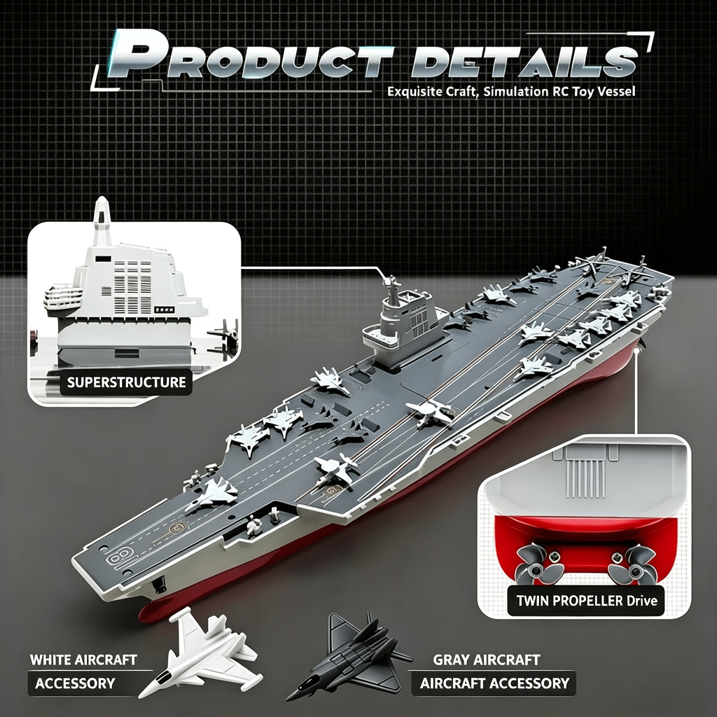 RC Aircraft Carrier Ship 1:800 Scale Fujian Model DIY Assembly Remote Control Boat Water Activated Sound Effects Adult Hobby Gift