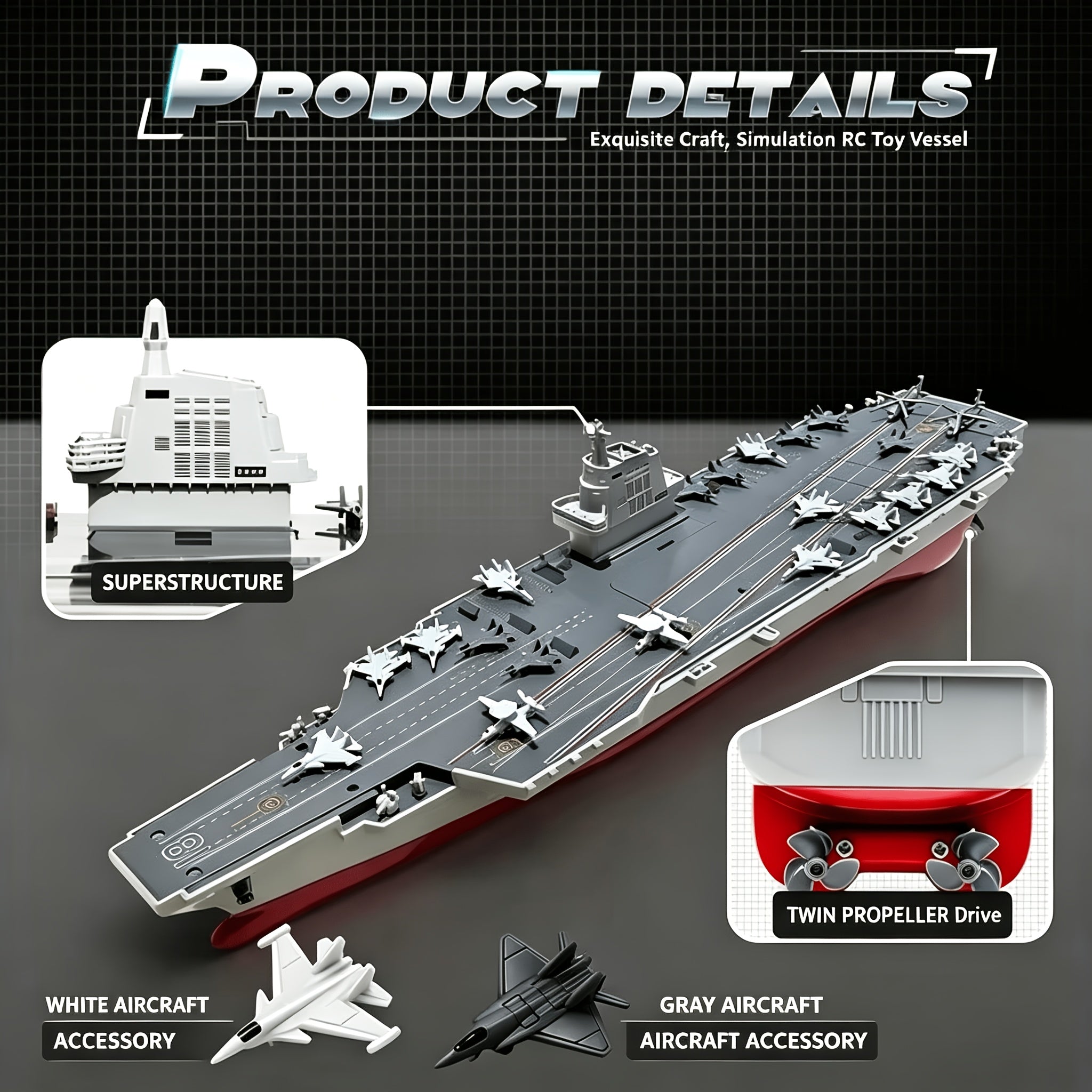 RC Aircraft Carrier Ship 1:800 Scale Fujian Model DIY Assembly Remote Control Boat Water Activated Sound Effects Adult Hobby Gift