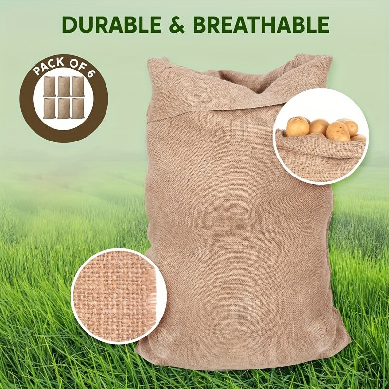 Potato Sack Race Bags 6 Pack 39x25 Inch Heavy Duty Nylon Outdoor Party Game Easter Egg Hunt Family Reunion Backyard Field Day - Kids Adults All Ages
