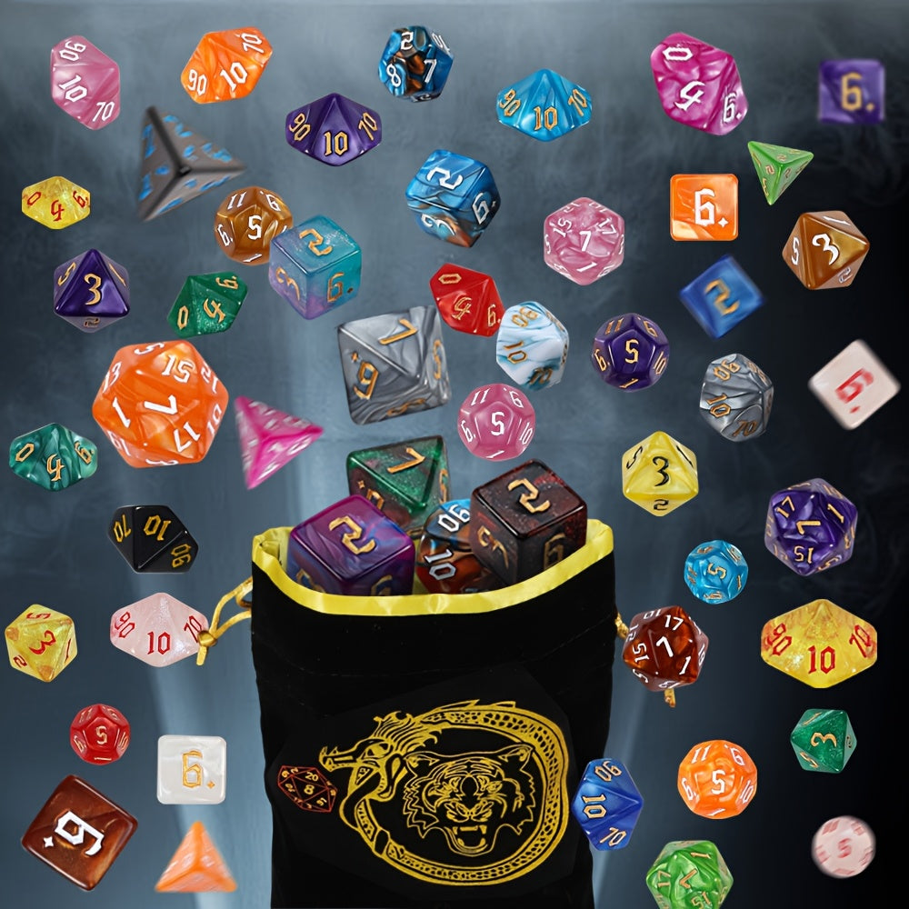 182pcs DND Dice Set Polyhedral 26 Complete Sets D20 D12 D10 D8 D6 D4 for D&D RPG MTG Tabletop Games with Flannel Bag Gamemaster Gift