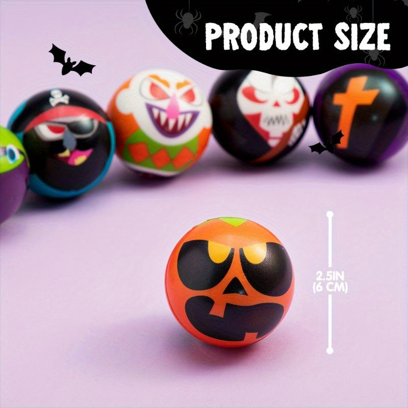 Halloween Stress Balls 24 Pack – Assorted Designs & Colors Squeeze Toys for Kids, Halloween Party Favors, Trick or Treat Toys for Boys and Girls