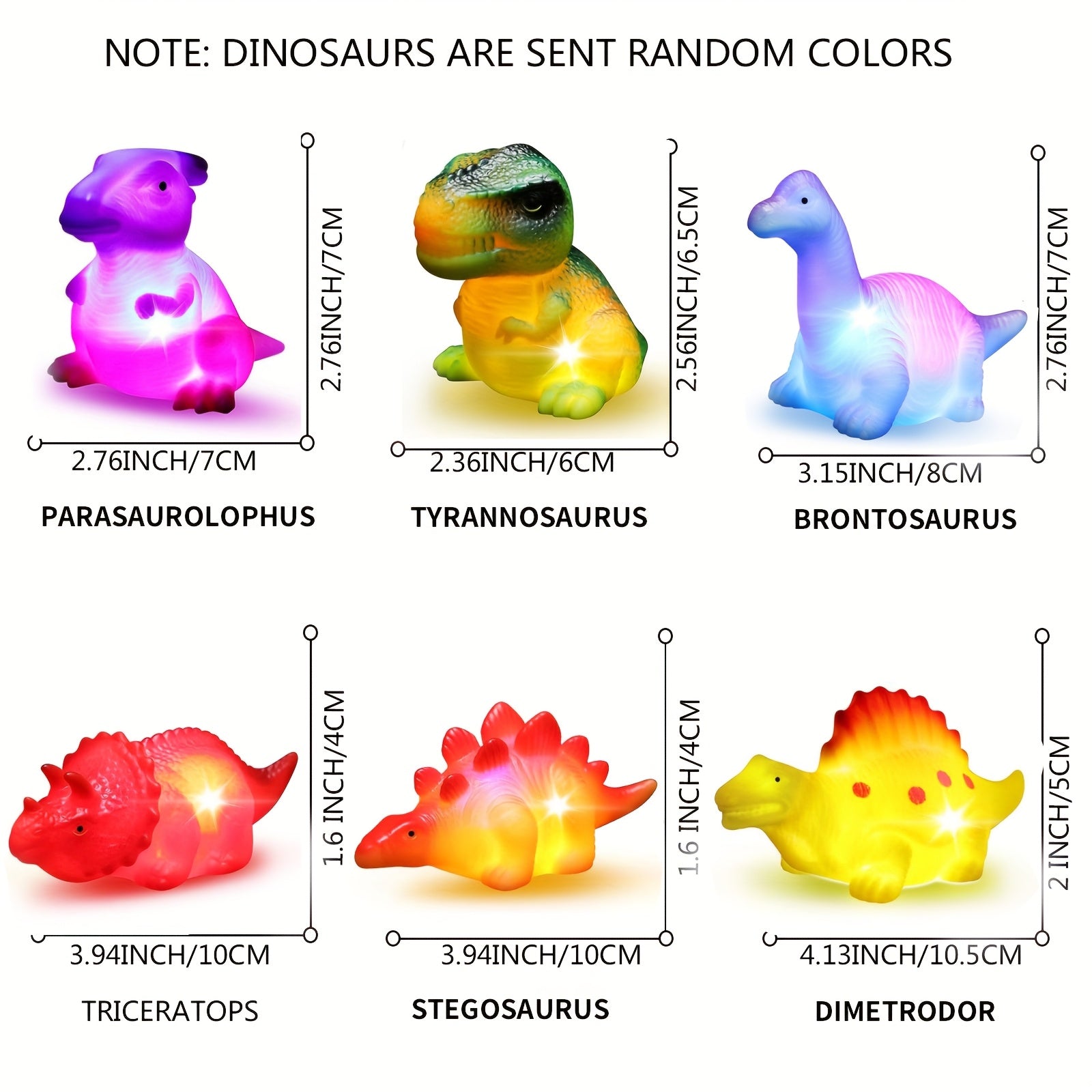 Light Up Floating Dinosaur Bath Toys for Kids - Glow in Dark Bathtub Pool Toy Set 2 4 6 8 12 Pcs, Toddler Baby Bath Time Fun, Birthday Easter Christmas Gift for Boys Girls