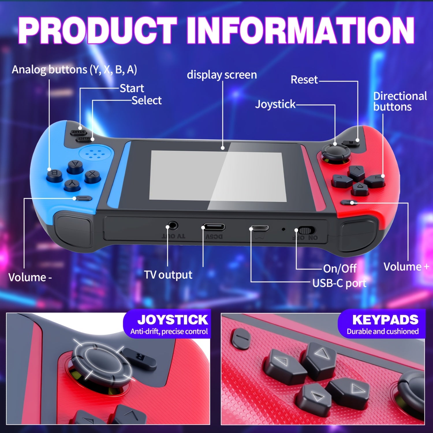 Handheld Game Console 3.5-Inch Screen Classic Mini Retro Gaming System – Single & Dual Player, Built-In Games, Portable Arcade Gift for Kids Boys Girls Adults