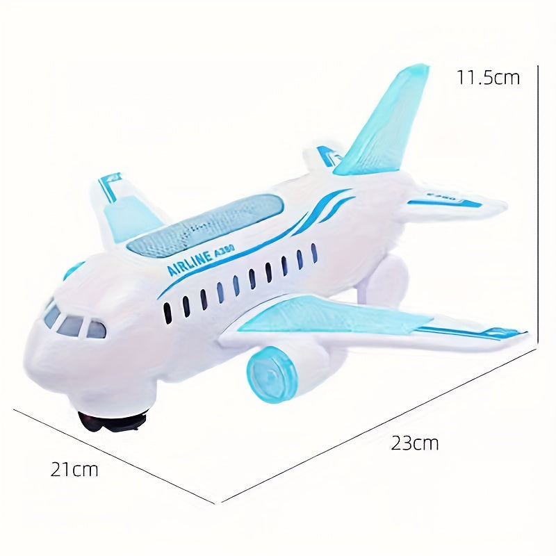 Interactive LED Light & Sound Electric Airplane Toy for Kids Ages 3+ – Battery-Powered Aircraft with Lights & Realistic Sounds, Christmas & Holiday Gift