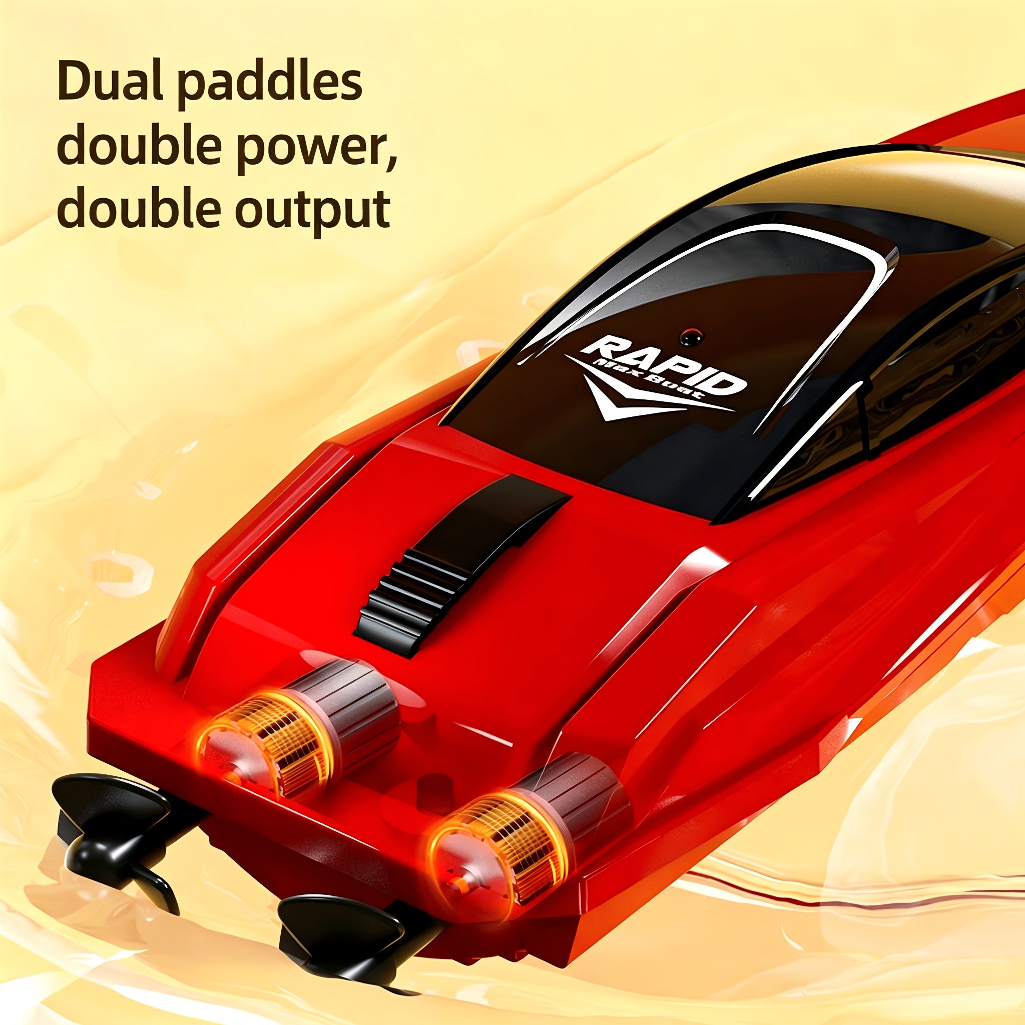 RC Boat Toy 2.4G 4-Channel Mini Remote Control Racing Boat with LED Dynamic Lights Durable Hull – Kids Summer Water Play Gift Boys Girls