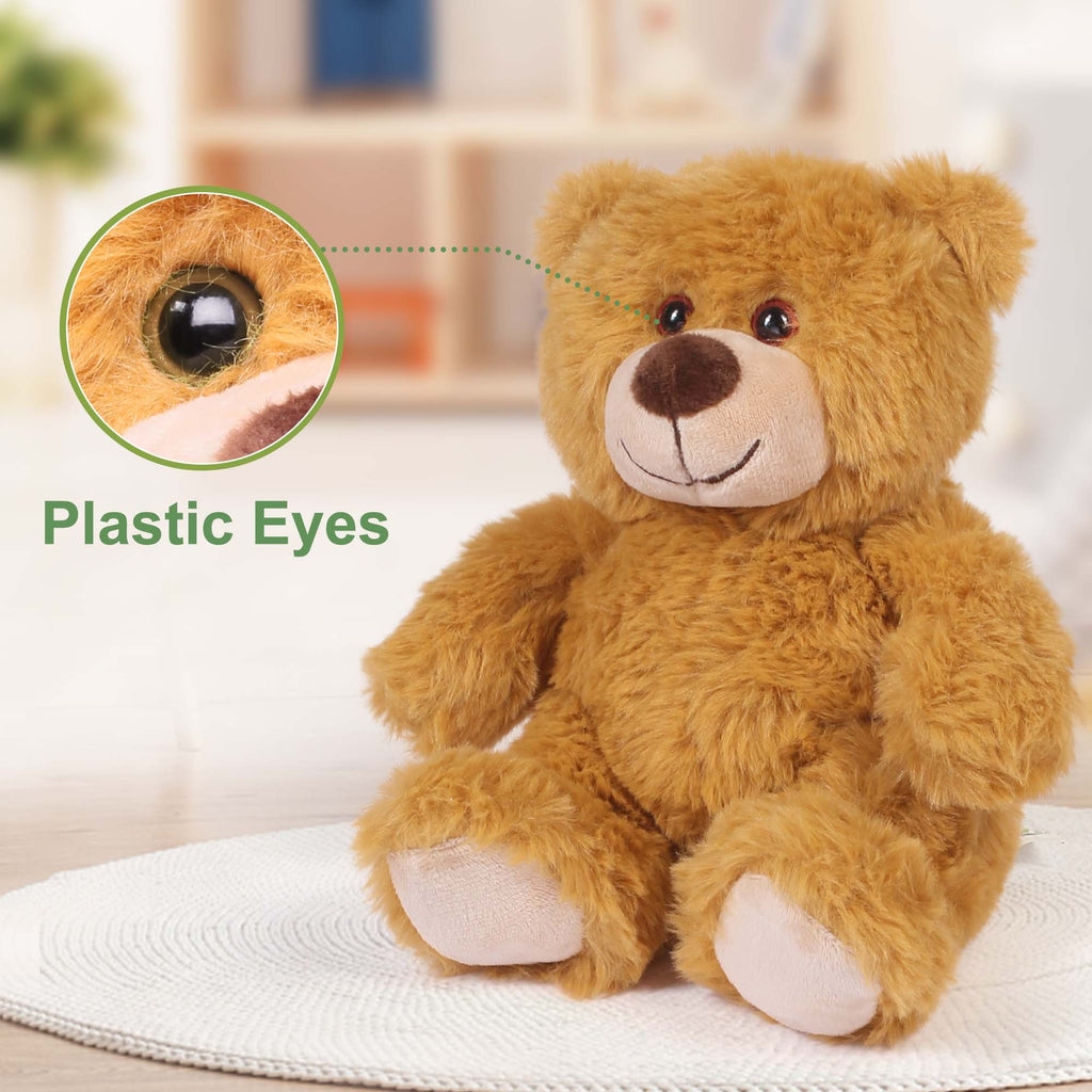 6 Pack Teddy Bear Stuffed Animal 8 Inch – Bulk Teddy Bears Plush Toy Set for Kids Boys Girls, Party Favors, Christmas Birthday Valentine’s Day Gift, Dark Brown Light Brown Mix