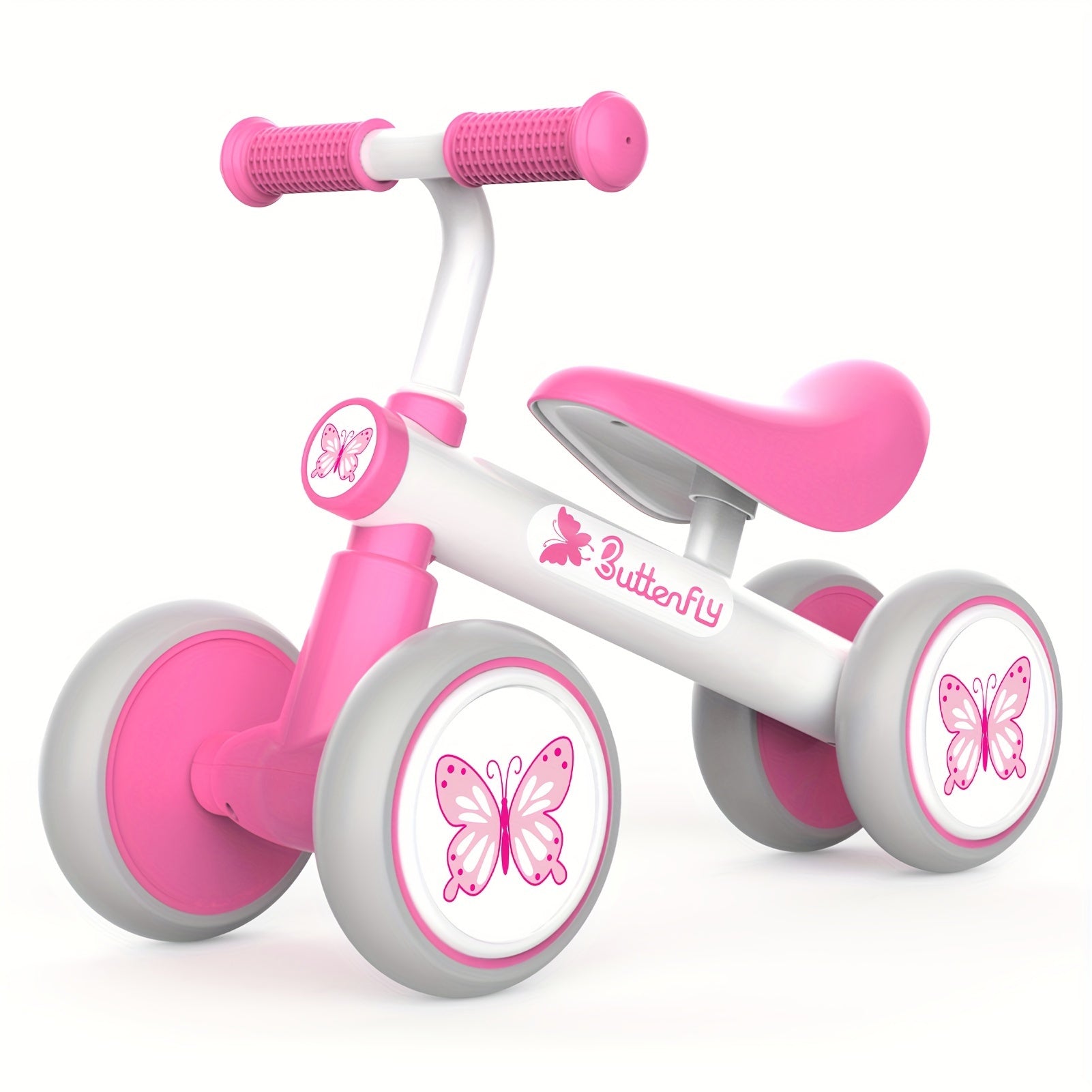 Baby Balance Bike with Pedals & Silent Wheels for Toddlers 10+ Months – Linear Pull Brake, 135° Safety Steering, Alloy Steel Quiet Wheels – Pink Ride On Toy Birthday Christmas Gift for Girls & Boys
