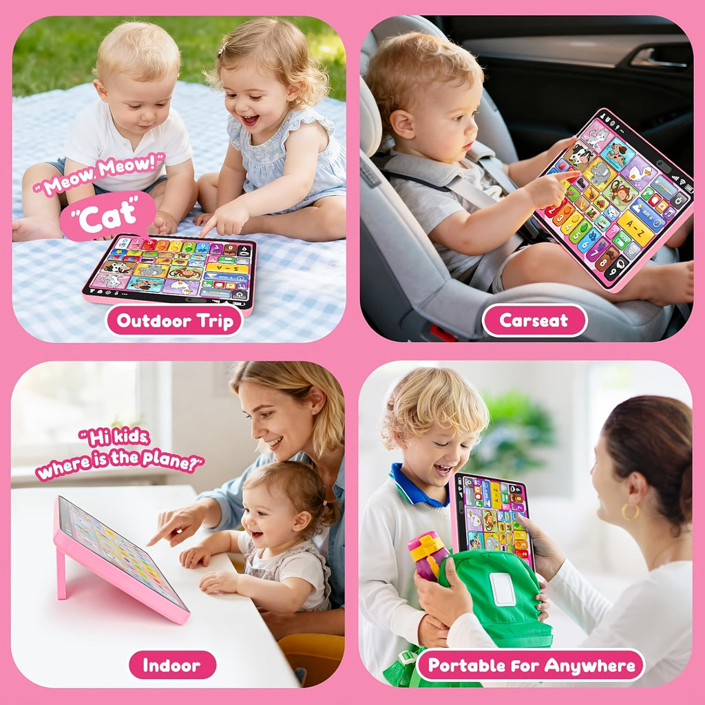 Trilingual Learning Tablet for Toddlers 1-3 Years – Educational Toy with Music & Sound, 39 Buttons Alphabet Numbers Animals, Speech Therapy Toy for Boys Girls, Baby Birthday Gift