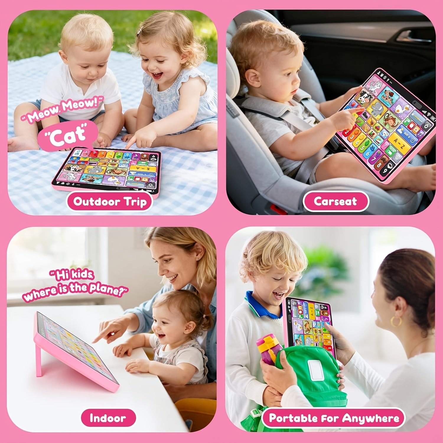 Trilingual Learning Tablet for Toddlers 1-3 Years – Educational Toy with Music & Sound, 39 Buttons Alphabet Numbers Animals, Speech Therapy Toy for Boys Girls, Baby Birthday Gift