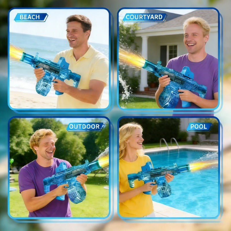 Large Capacity Electric Water Gun Automatic Spray, High-Power Squirt Gun for Pool Beach Lawn, Summer Outdoor Water Battle Toy Gift for Kids Adults Birthday Party